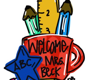 TEMPLATE:Teacher Door Hanger Download Template - Printable Template