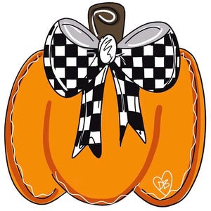 Pumpkin with Bow Door Hanger-  Pumpkin Door Decor-Spooky-Fall-Wreath-door decor-hand painted door hanger