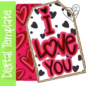 TEMPLATE: Valentine Tag Door Hanger Download Template - Printable Template