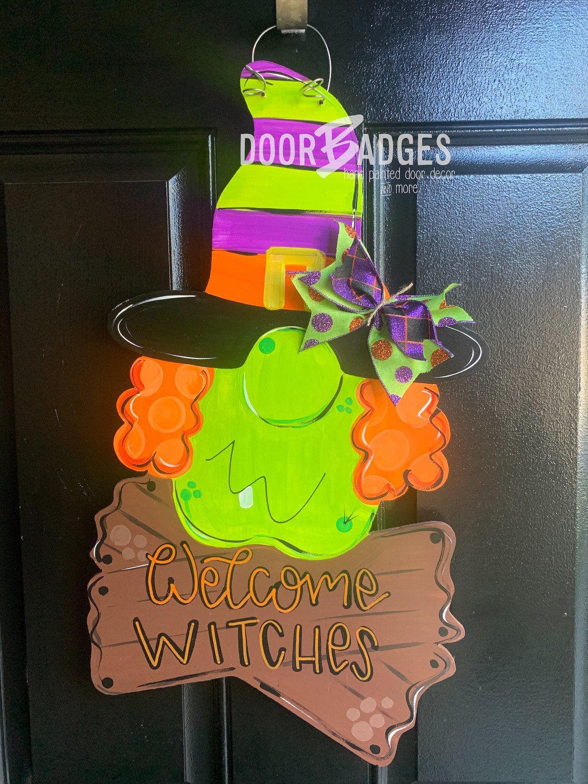 Halloween Witch Door Hanger Witch door decor wood cut out | Etsy