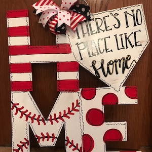 Baseball door hanger, Home door hanger, sports door hanger, sports door signs, softball door hanger, wooden door hanger, hand painted door
