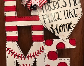 hand painted door sports door signs softball door hanger sports door hanger Foam Finger door hanger Baseball door hanger
