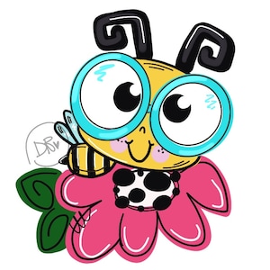 TEMPLATE: Bee on Flower Door Hanger Download Template - Printable Template