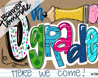 DIGITAL TEMPLATE - Kraft Party Banners - Back to School - DIY Party Decorations - Posters