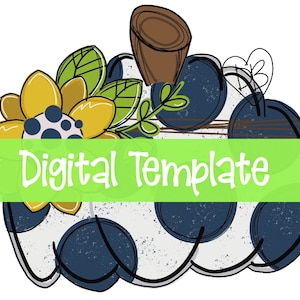 TEMPLATE: Pumpkin with Sunflower  Door Hanger Download Template - Printable Template