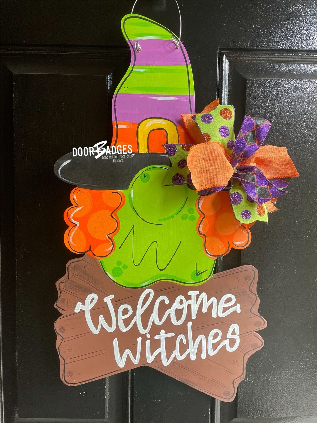 Halloween Witch Door Hanger Witch Door Decor Wood Cut Out Etsy