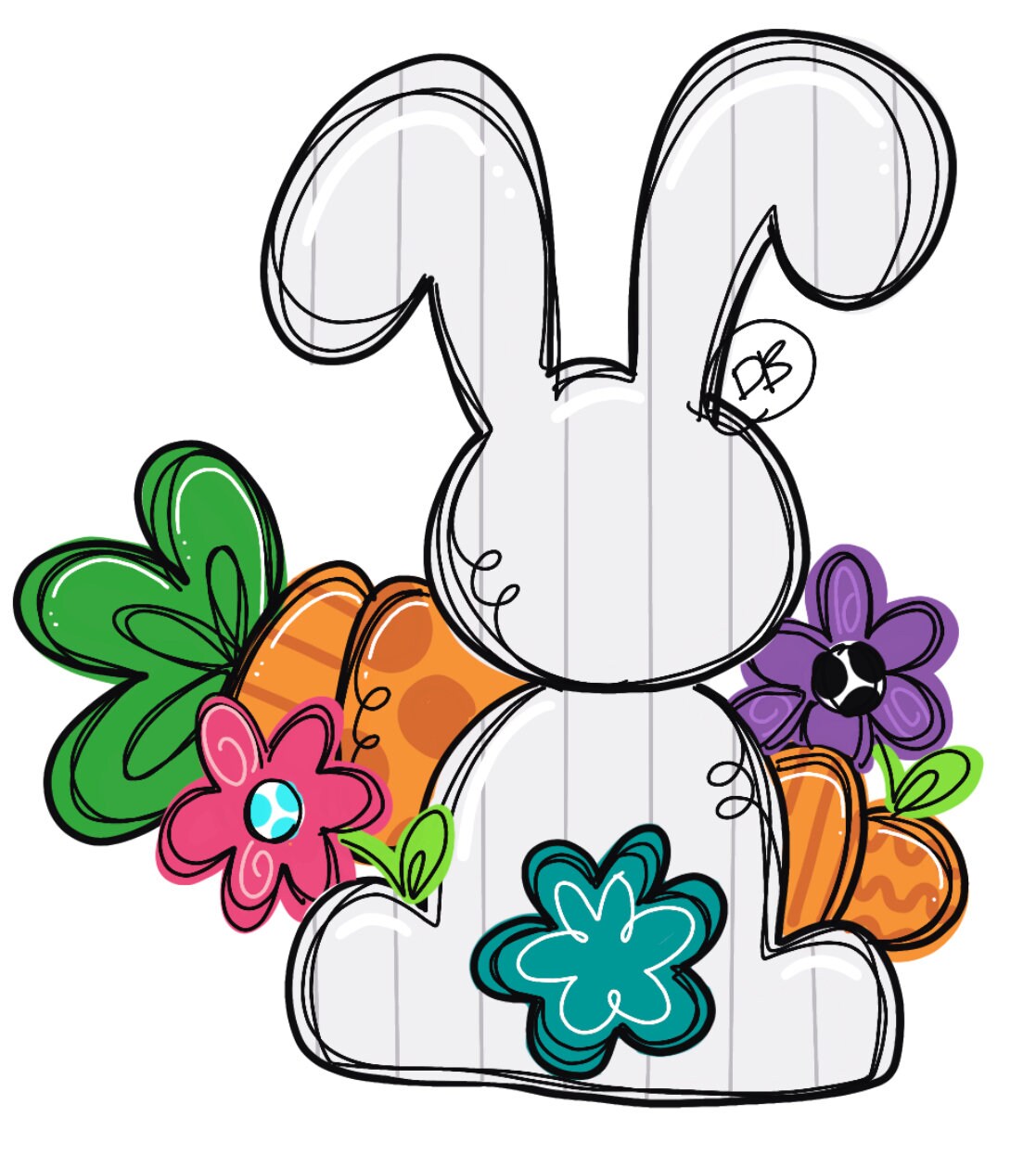 Easter Bunny Butt and Carrot Door Hanger - Bunny Door Decor - Easter ...