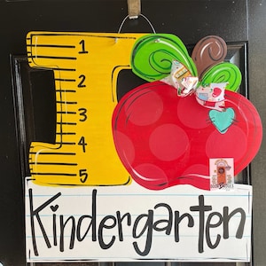 School Classroom Door Hanger - Elementary school - teacher gift wood cut out hand painted personalized door hanger