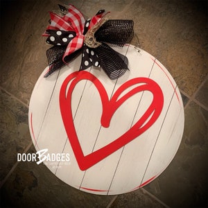 Cintre de porte 3D Valentine Heart - Décoration de porte Valentines Day - ferme valentine - cintre de porte personnalisé peint à la main