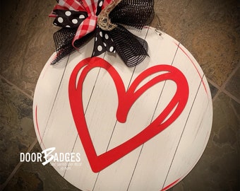 3D Valentine Heart Door Hanger - Valentines Day door Decor - valentine farmhouse - love hand painted personalized door hanger
