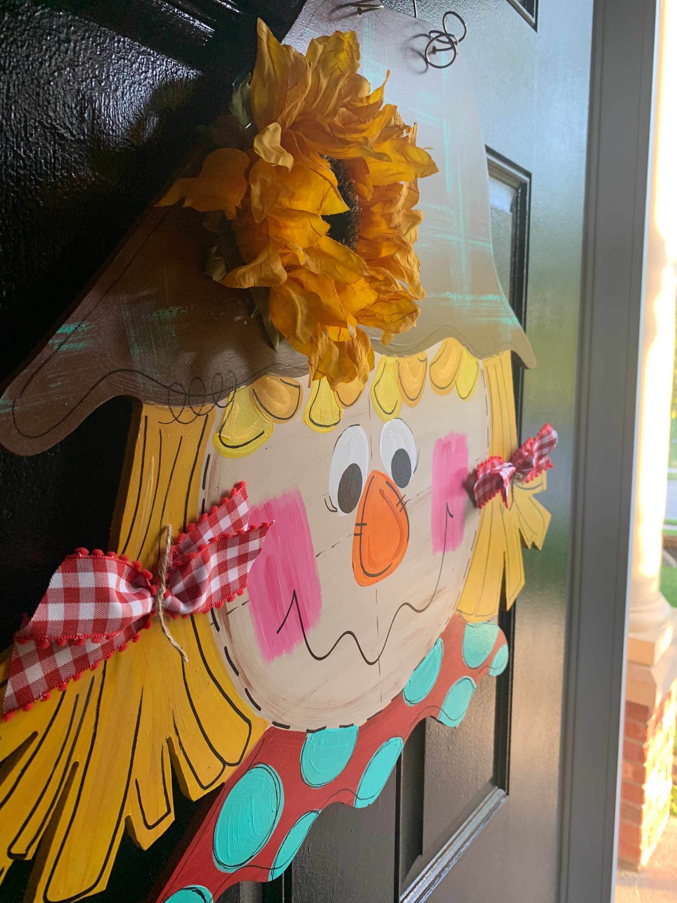 Fall Scarecrow Door Hanger - Girl Scarecrow - Harvest Autumn Door Decor ...