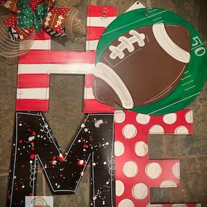 Football door hanger, Home door hanger, Sports door hanger, Sports door signs, wooden sports door decor, hand painted