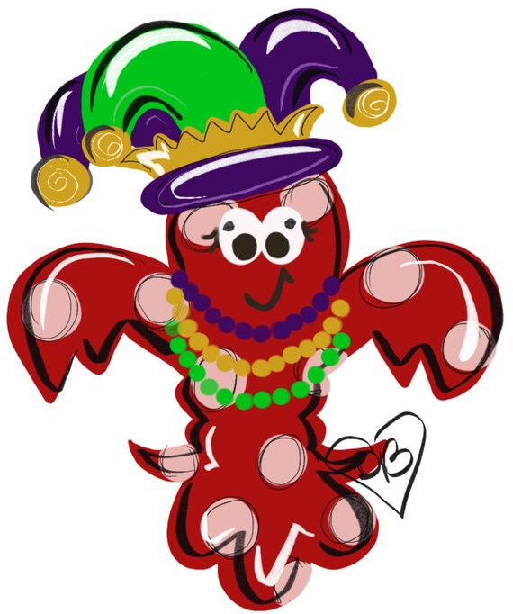 Crawfish Mardi Gras door hanger