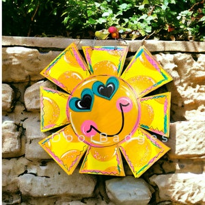 Summer Funky Sunshine Door Hanger,  Hello Sunshine sunglasses, teacher gift, wood cut out hand painted door hanger