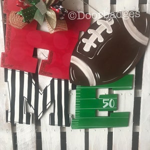 Football door hanger, Home sports door hanger, sports door hanger, sports door signs, gridiron door hanger, wooden door hanger, hand painted