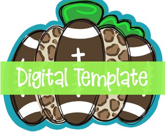 TEMPLATE: Football Pumpkin Door Hanger Download Template - Printable Template