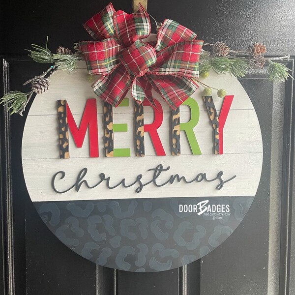 Christmas Wood Door Hanger Etsy