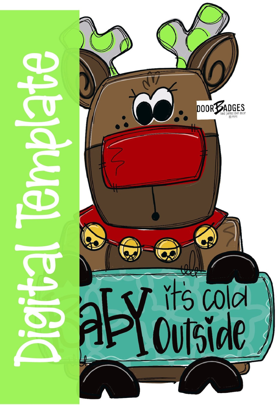Christmas Door Reindeer Template Printable