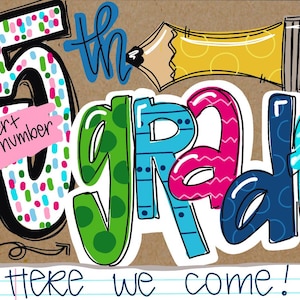 Back to School - Custom Grade - Hand Painted Party Banners - Kraft Party Decorations - Posters