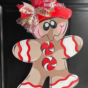 Gingerbread Man Door Hanger - Merry Christmas Door Decor - Holiday Winter Door Decor - Merry Christmas