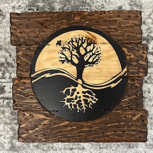 Wall Art, Yin Yang Tree Of Life, Wood Wall Art, Home Decor, Rustic Decor, Wall Hanging, Wall Decor, Wedding Gifts, Housewarming Gifts