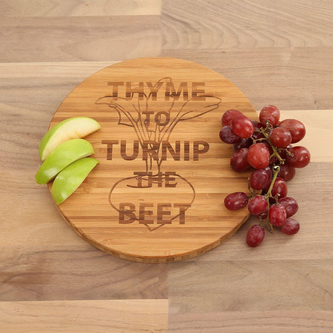 Thyme to Turnip the Beet Round Cutting Board Etsy