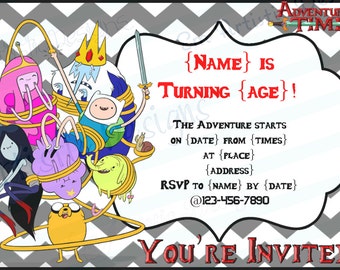 adventure time invitations etsy adventure time birthday invitations