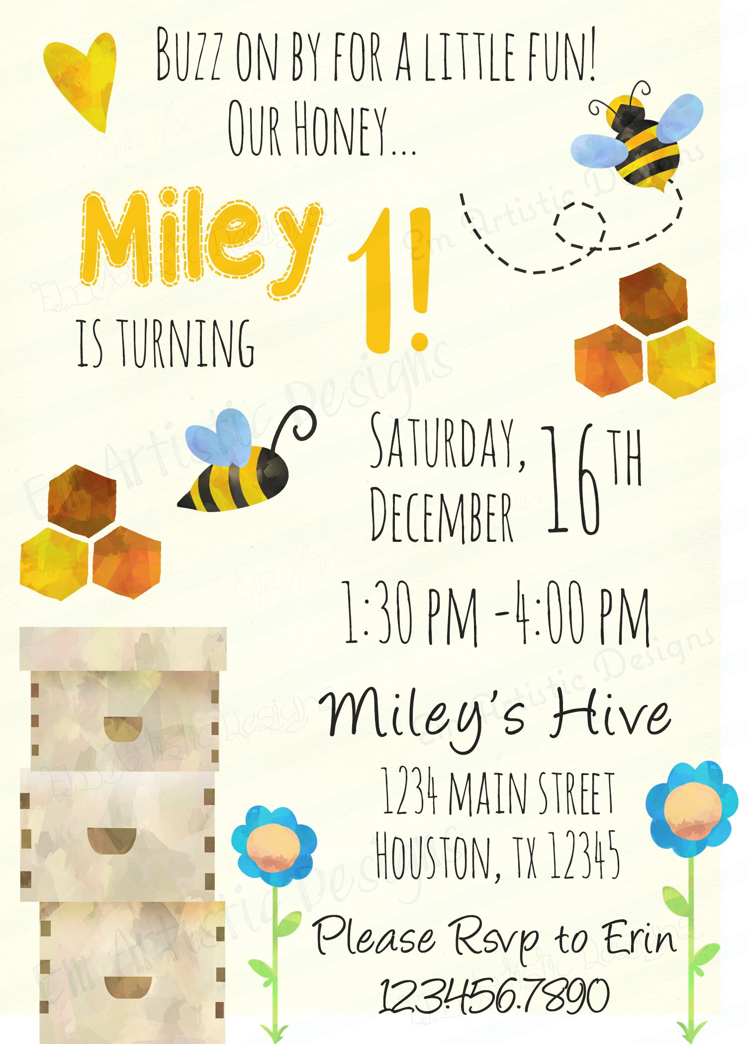 PRINT AT HOME Birthday Party Invitations A7customized | Etsy