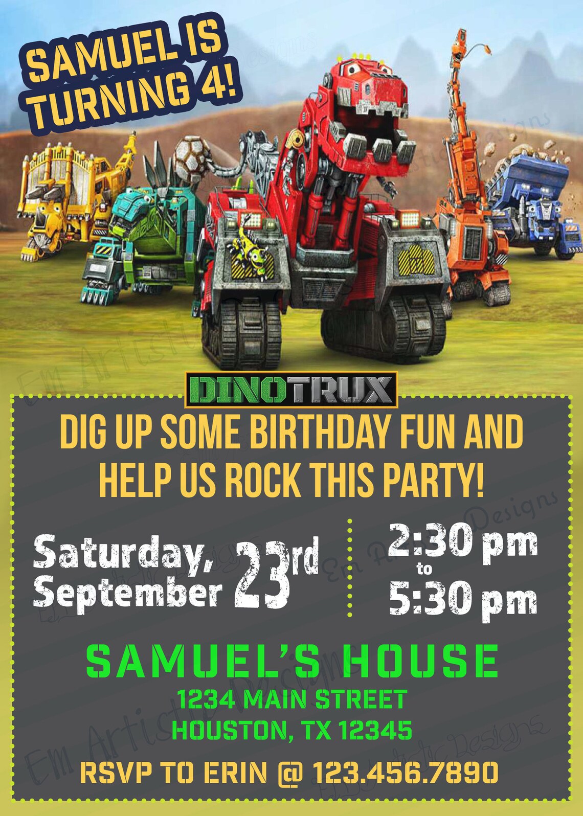 INDIVIDUAL Dinotrux Inspired Birthday Party - Etsy