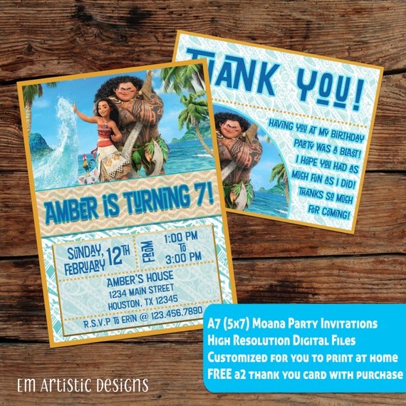 digital download disneys moana inspired birthday party etsy birthday invitations to print at home for free