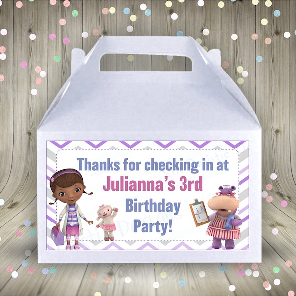 INSTANT DOWNLOAD} Doc McStuffins inspired 6 in x 3.5 in thank you tag, 2 style choices