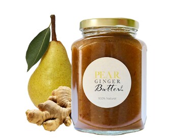 Gourmet Pear Ginger Butter // All Natural // Mew Hampshire Home Grown // 12 oz