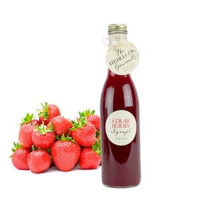 Gourmet Strawberry Simple Syrup // All Natural // New Hampshire Home Grown // 12 oz // Soda Syrup