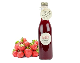 Gourmet Strawberry Simple Syrup // All Natural // New Hampshire Home Grown // 12 oz // Soda Syrup