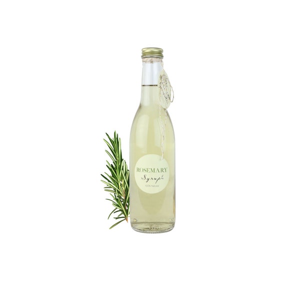 Gourmet Rosemary Simple Syrup // All Natural // New Hampshire Home Grown // 12 oz // Soda Syrup