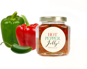 Gourmet Hot Pepper Jelly // All Natural // New Hampshire Home Grown // 6 oz // Holiday Appetizer // Spicy Appetizer