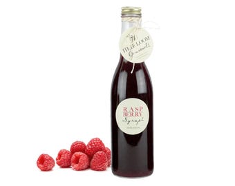 Gourmet Raspberry Simple Syrup // All Natural // New Hampshire Home Grown // 12 oz // Soda Syrup