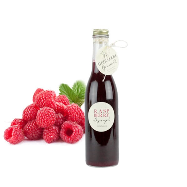 Gourmet Raspberry Simple Syrup // All Natural // New Hampshire Home Grown // 12 oz // Soda Syrup