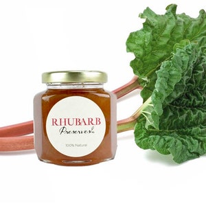 Gourmet Rhubarb Preserves// All Natural // New Hampshire Home Grown // 6 oz