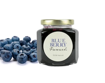 Gourmet Blueberry Preserves // All Natural // New Hampshire Home Grown // 6 oz