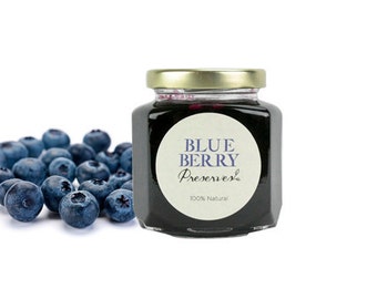 Gourmet Blueberry Preserves // All Natural // New Hampshire Home Grown // 6 oz