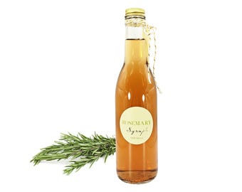Gourmet Rosemary Simple Syrup // All Natural // New Hampshire Home Grown // 12 oz // Soda Syrup