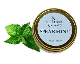 Gourmet Spearmint // All Natural // New Hampshire Home Grown // 4 oz Tin