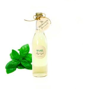 Gourmet Basil Lemon Syrup // All Natural // New Hampshire Home Grown // 12 oz // Soda Syrup // Basil Gimlet