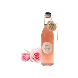 Gourmet Rose Simple Syrup // All Natural // New Hampshire Home Grown // 12 oz // Soda Syrup