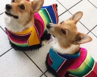 Dog zarape/ Mexican dog cape/ Mexican dog sweater/ Mexican dog coat/ Dog coat zarape style