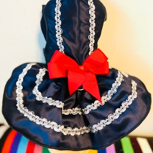Dark blue dog dress/ Mariachi dress/Cinco de Mayo dog dress/ Blue dog girl dress/ Mexican dog dress/ Mariachi dog dress