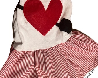 San Valentines dog dress/ Valentines day dog dress/Dog girl Heart dress