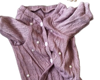 Purple dog cardigan/ Cozy dog cardigan