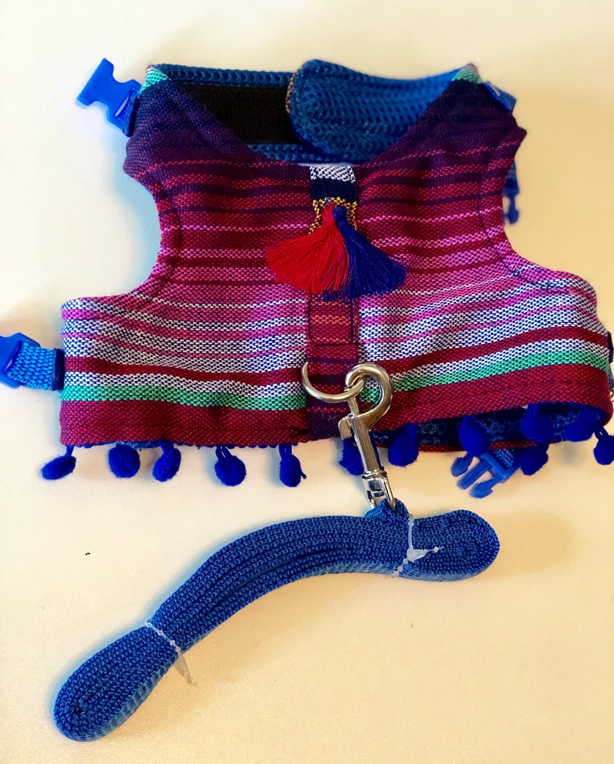 Mexican Dog Harness/ Stripped dog Harness/ Mexican Zarape Dog Harness